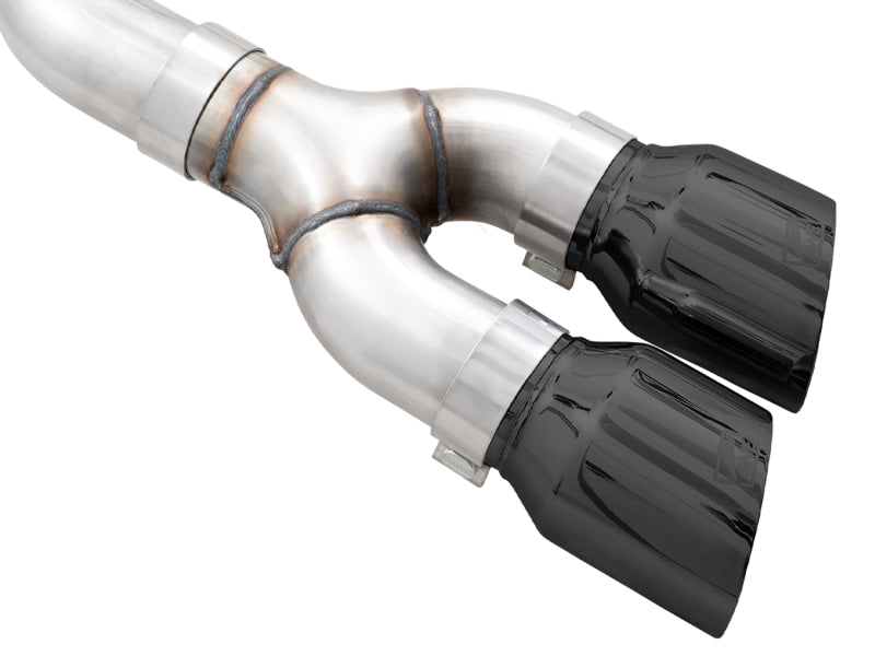 AWE 0FG Dual Side Exit Exhaust for '21+ Ford F-150 - 4.5" Diamond Black Tips